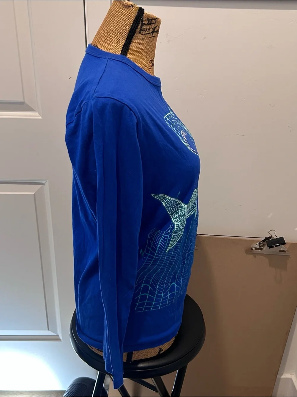 The Children’s Place Boys XL 14 Shark Graphic Long Sleeve Shirt Blue Ocean